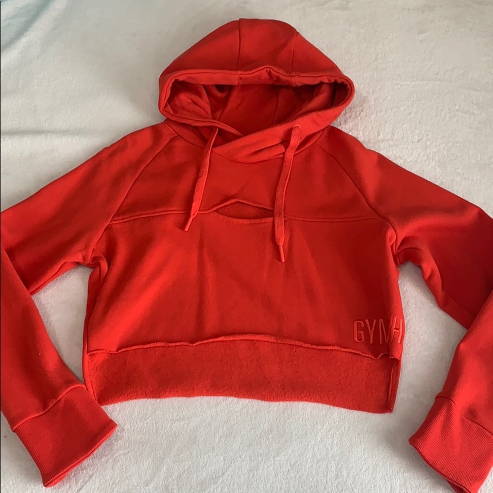 GYMSHARK RAW EDGE CROPPED HOODIE